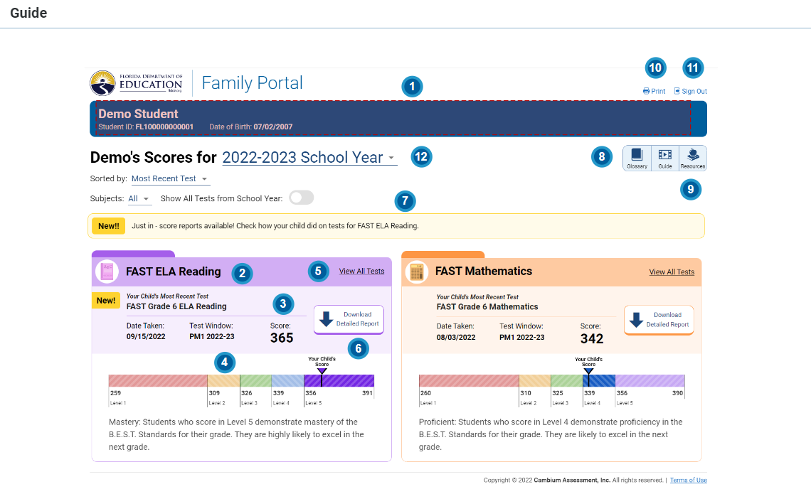 Family Portal Page